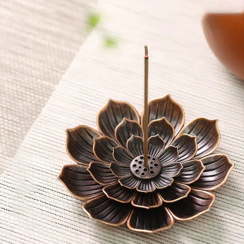 Lotus Shaped Metal Incense Holder