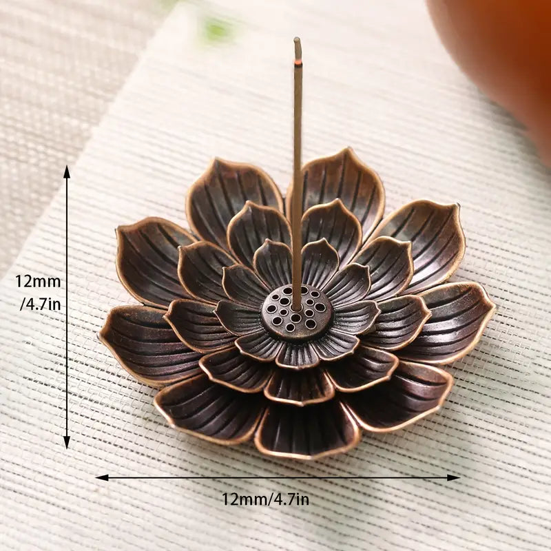Lotus Shaped Metal Incense Holder