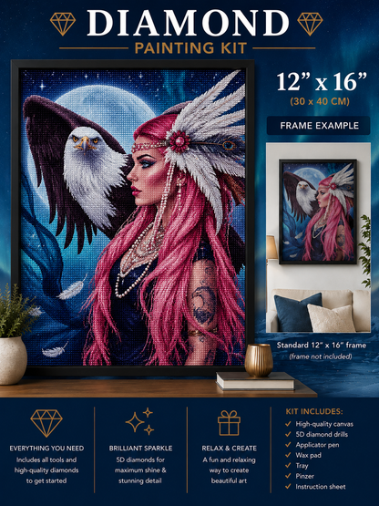 Eagle &amp; Beauty Diamond Painting Kit