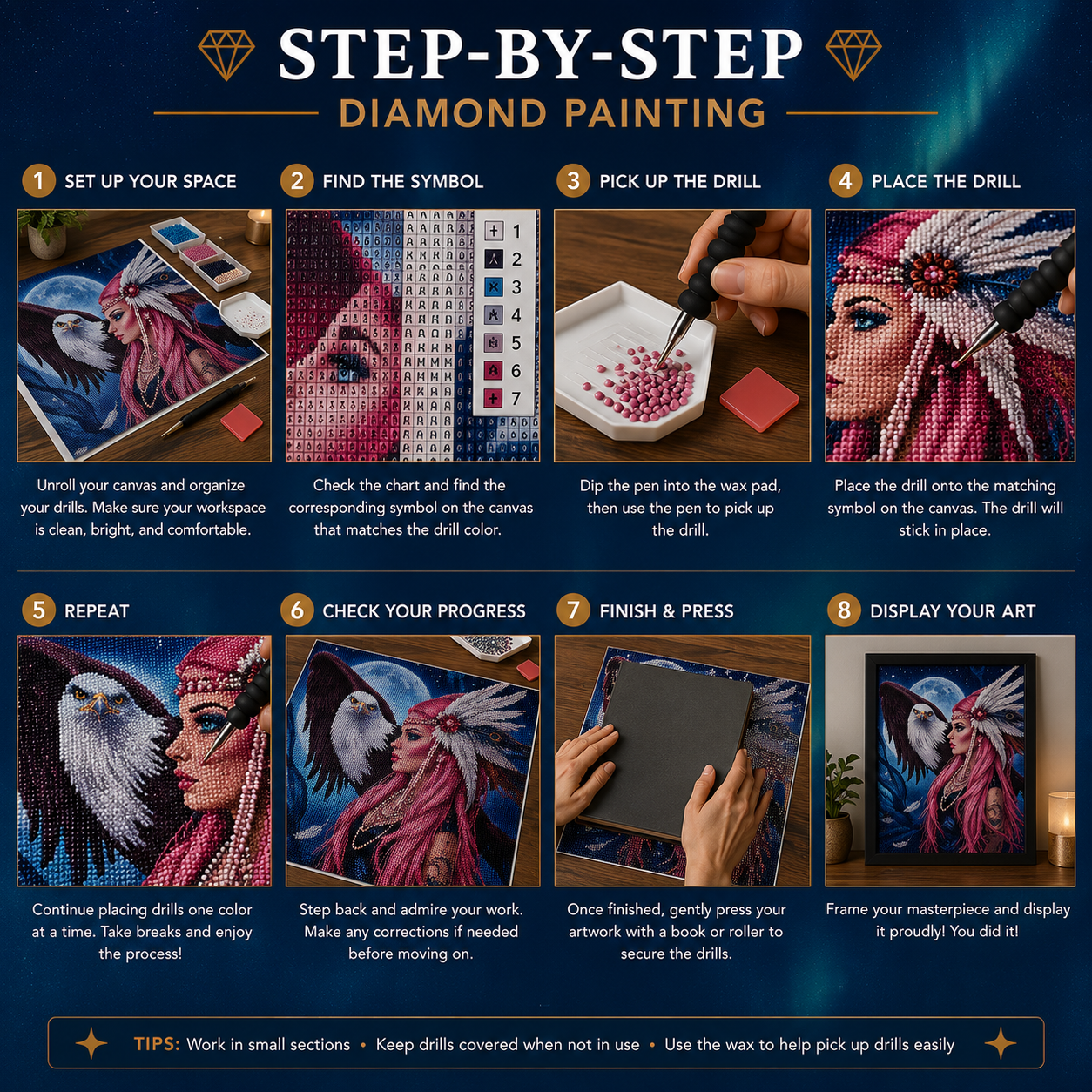 Eagle &amp; Beauty Diamond Painting Kit