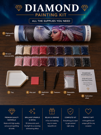 Eagle &amp; Beauty Diamond Painting Kit