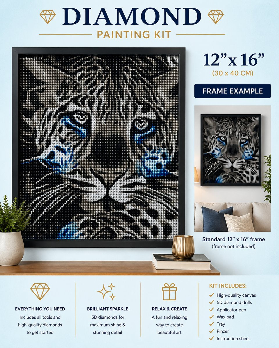 Black and White Leopard Diamond Painting