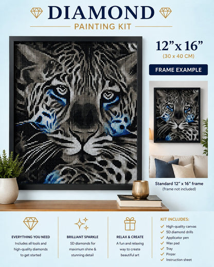 Black and White Leopard Diamond Painting