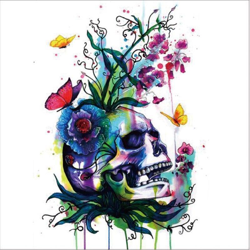 Skull diamond painting kit – 8x8" to 20x20" gothic dark art by Azurra Shop
