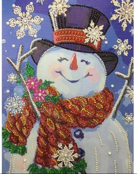 Snowman diamond painting kit – 12x16" festive winter holiday wall art by Azurra Shop