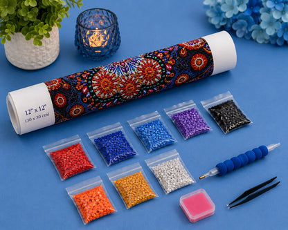 Six step instructions for completing a diamond painting kit from preparing the canvas to framing and display | Azurra Shop