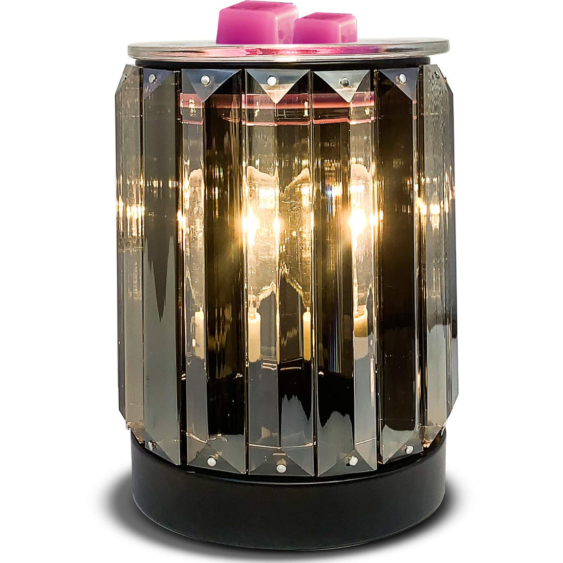 Ironwork Crystal Wax Warmer: > Ironwork Crystal Electric Wax Warmer — handmade iron &amp; crystal, 120V, flameless, night light, black, air freshener — Azurra Shop

