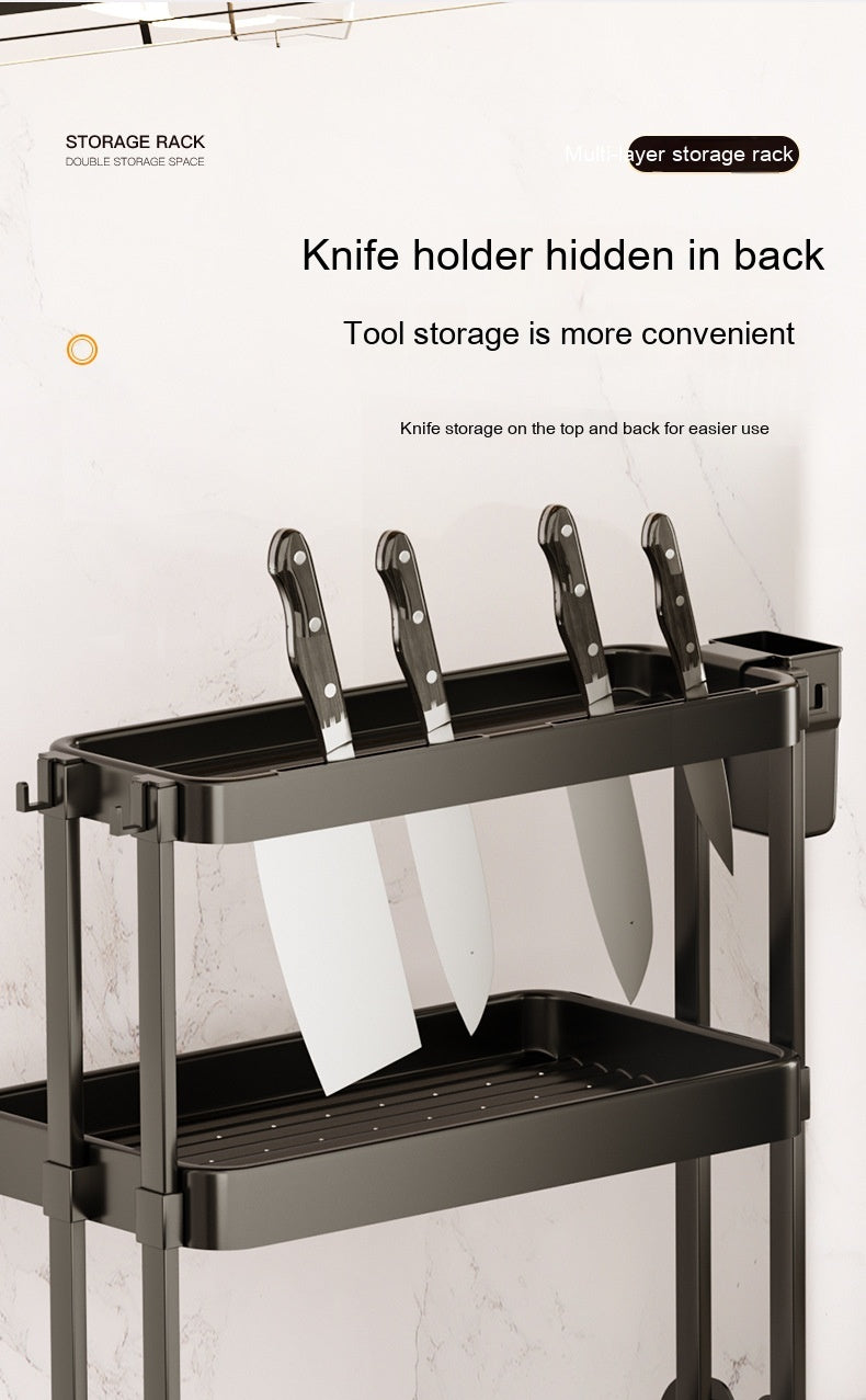 Black Punch-Free Kitchen Seasoning Rack