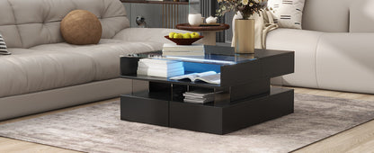 Lift-Top Coffee Table with LED Lights