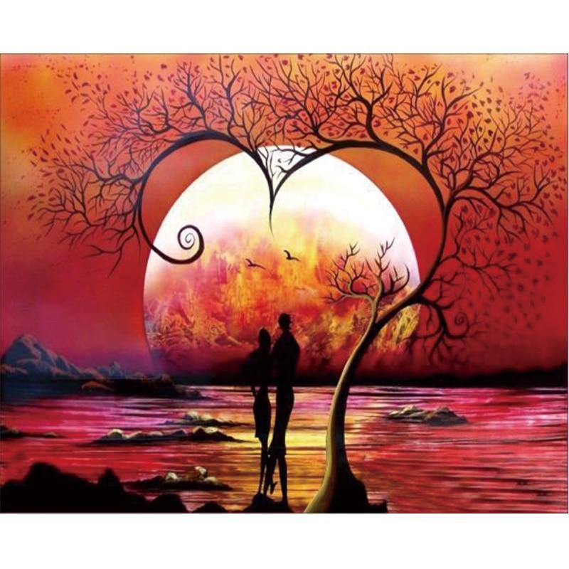 Heart tree of life diamond painting kit – 12x16" nature love wall art by Azurra Shop