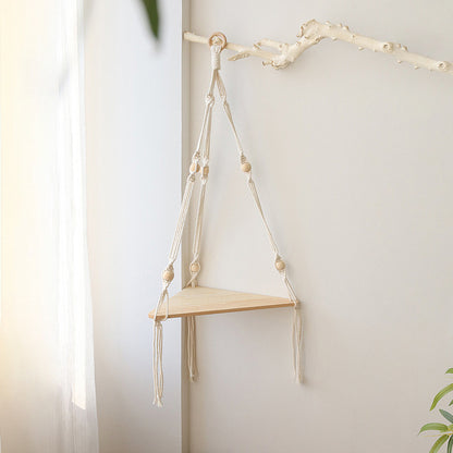 Macrame Wall Shelf — Boho Floating Shelf