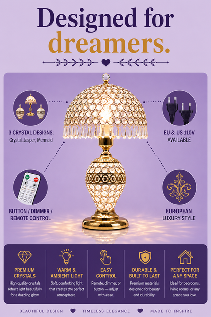 Luxurious Crystal Bedside Table Lamp