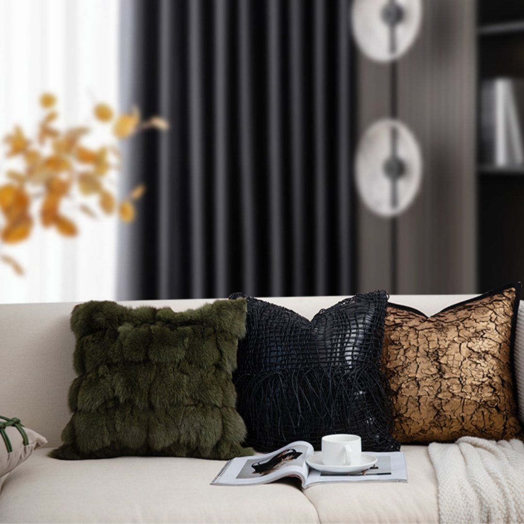 Misty Forest Geometric Throw Pillow – Modern Minimalist Home Decor