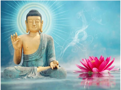 Religious Buddha with Orchid Diamond Painting