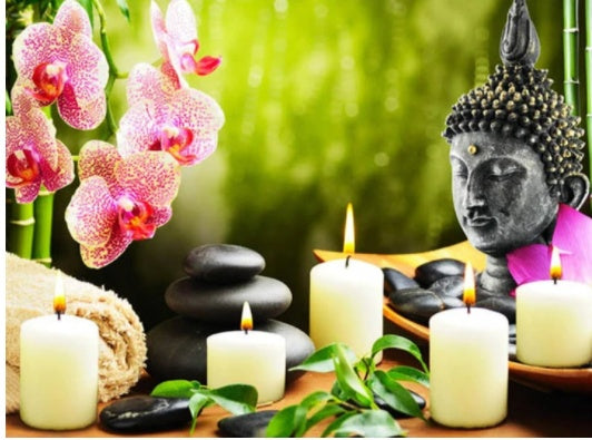 Religious Buddha with Orchid Diamond Painting