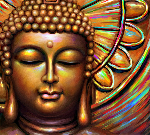 Gold Buddha diamond painting kit – 12x16" serene spiritual meditation wall art by Azurra Shop