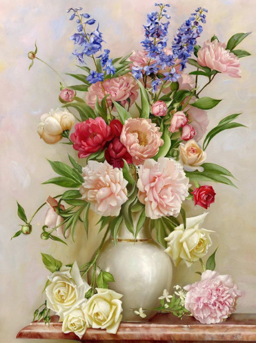 Flower Vase Diamond Painting - 5D DIY Full Drill Kit 12" x 16" Anime-Inspired Floral Design | Azurra Shop