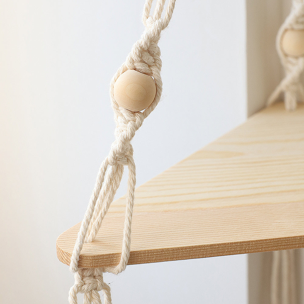 Macrame Wall Shelf — Boho Floating Shelf