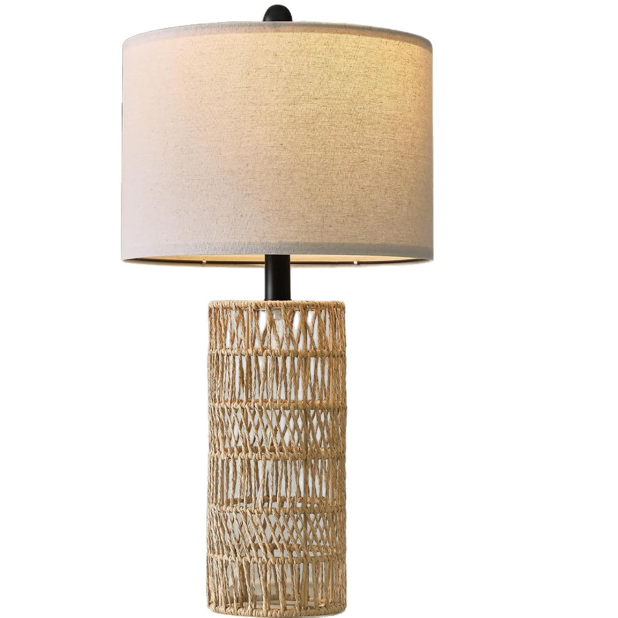 Handwoven Rattan Mushroom Table Lamp