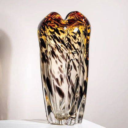 Modern Blown Glass Vase — Light Luxury Geometric