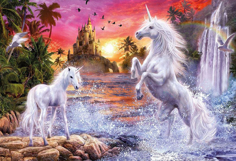 Unicorn Diamond Painting - 5D DIY Crystal Round Drill Kit, 4 Sizes from 12"x16" to 24"x31" | Azurra Shop