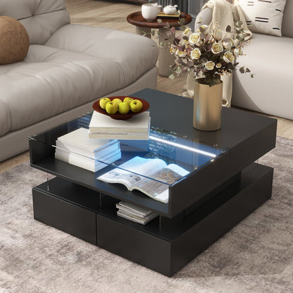 Lift-Top Coffee Table with LED Lights
