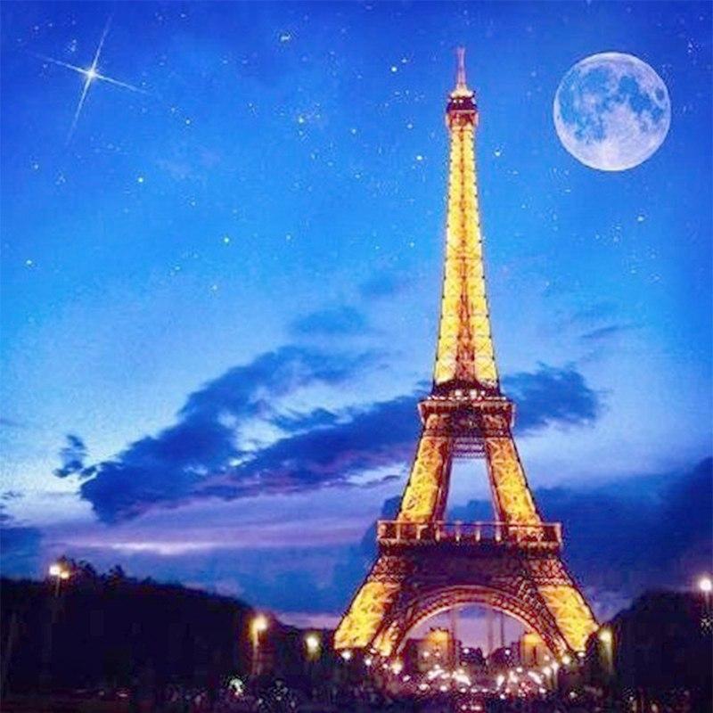 Eiffel Tower diamond painting kit – 12x12" square or 12x16" Paris France landmark wall art by Azurra Shop