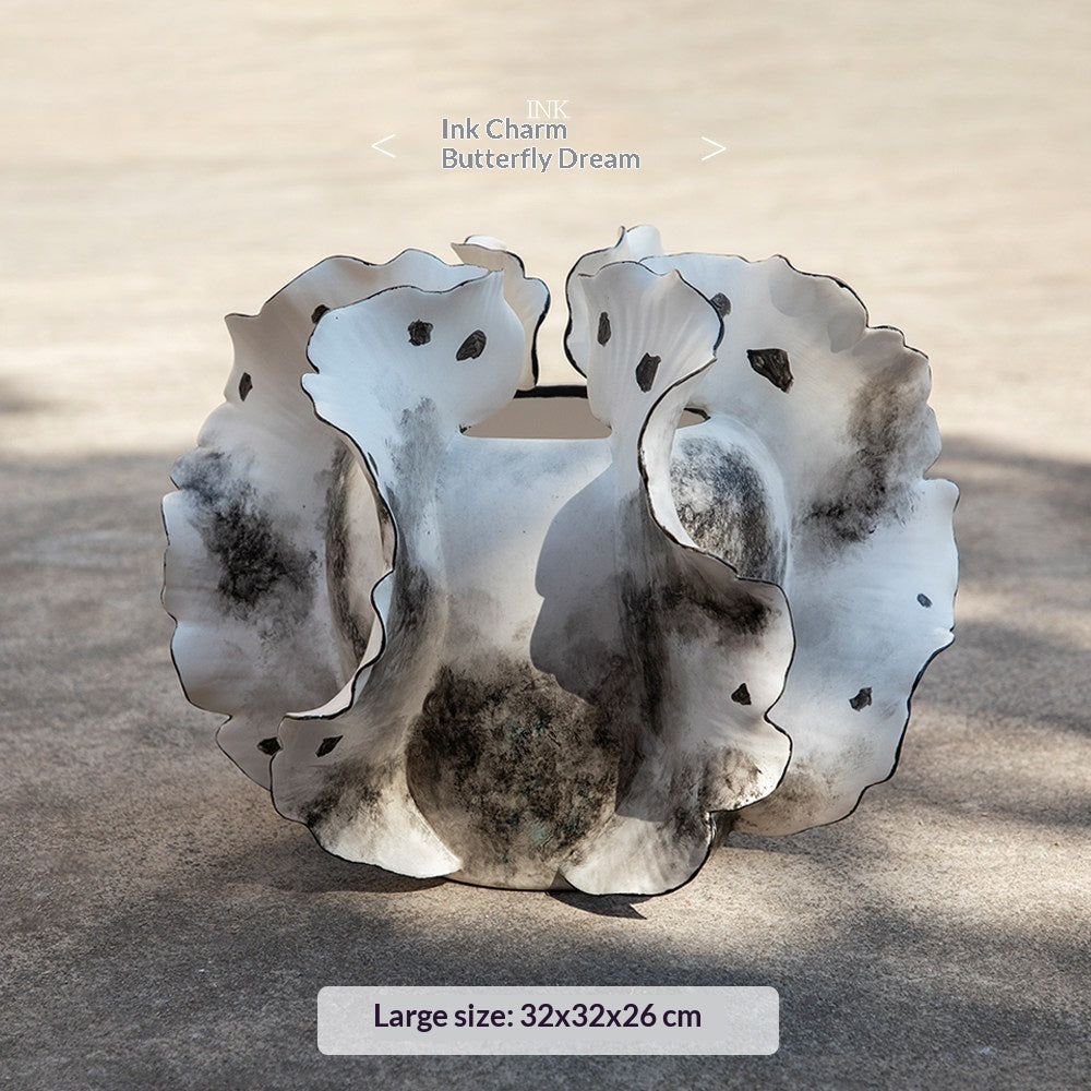 Painted Ceramic Tabletop Vase