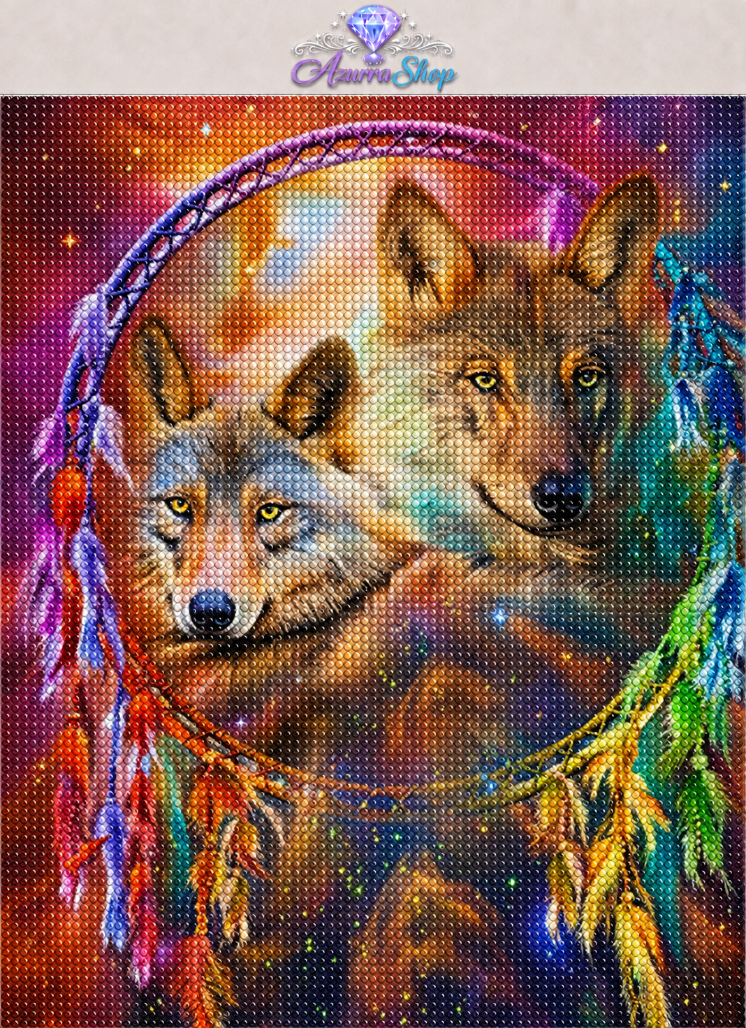 Wolf Duo Galaxy Rainbow Diamond Painting Kit