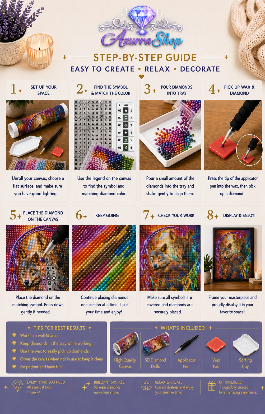 Wolf Duo Galaxy Rainbow Diamond Painting Kit