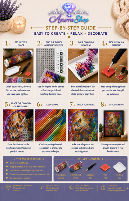Wolf Duo Galaxy Rainbow Diamond Painting Kit