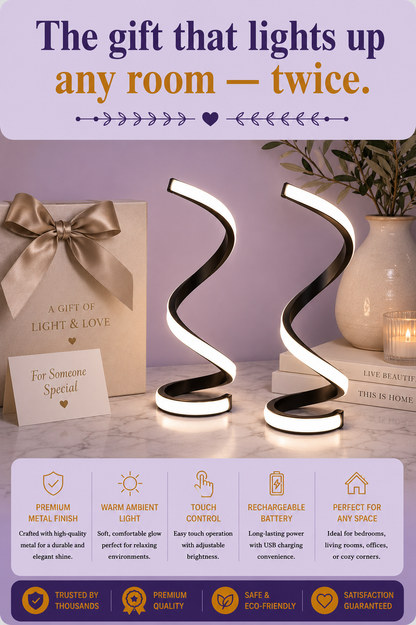 Spiral LED Desk Lamp — Set of 2