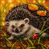 Close up of the finished baby hedgehog and ladybug diamond painting | Azurra Shop