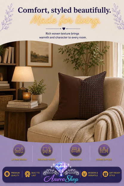 Cognac Weave Pillow