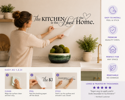 The Kitchen is the Heart of the Home Wall Decal