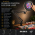 Diamond painting LED desk lamp with adjustable arm and clamp