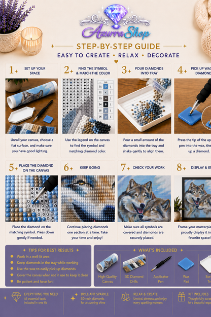 Wolf Mates Winter Nuzzle Diamond Painting Kit