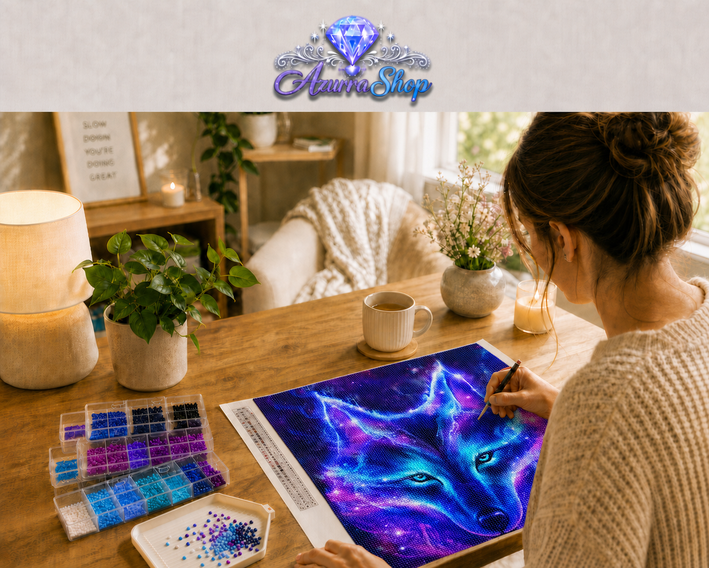 Neon Wolf Spirit Diamond Painting Kit