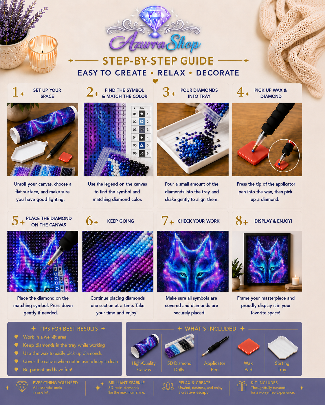 Neon Wolf Spirit Diamond Painting Kit