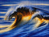 Close up of the finished golden barrel wave diamond painting with sparkling drills | Azurra Shop