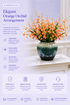 Dancing oncidium orchid ceramic vase styled on marble console — elegant orange spray orchid arrangement — Azurra Shop