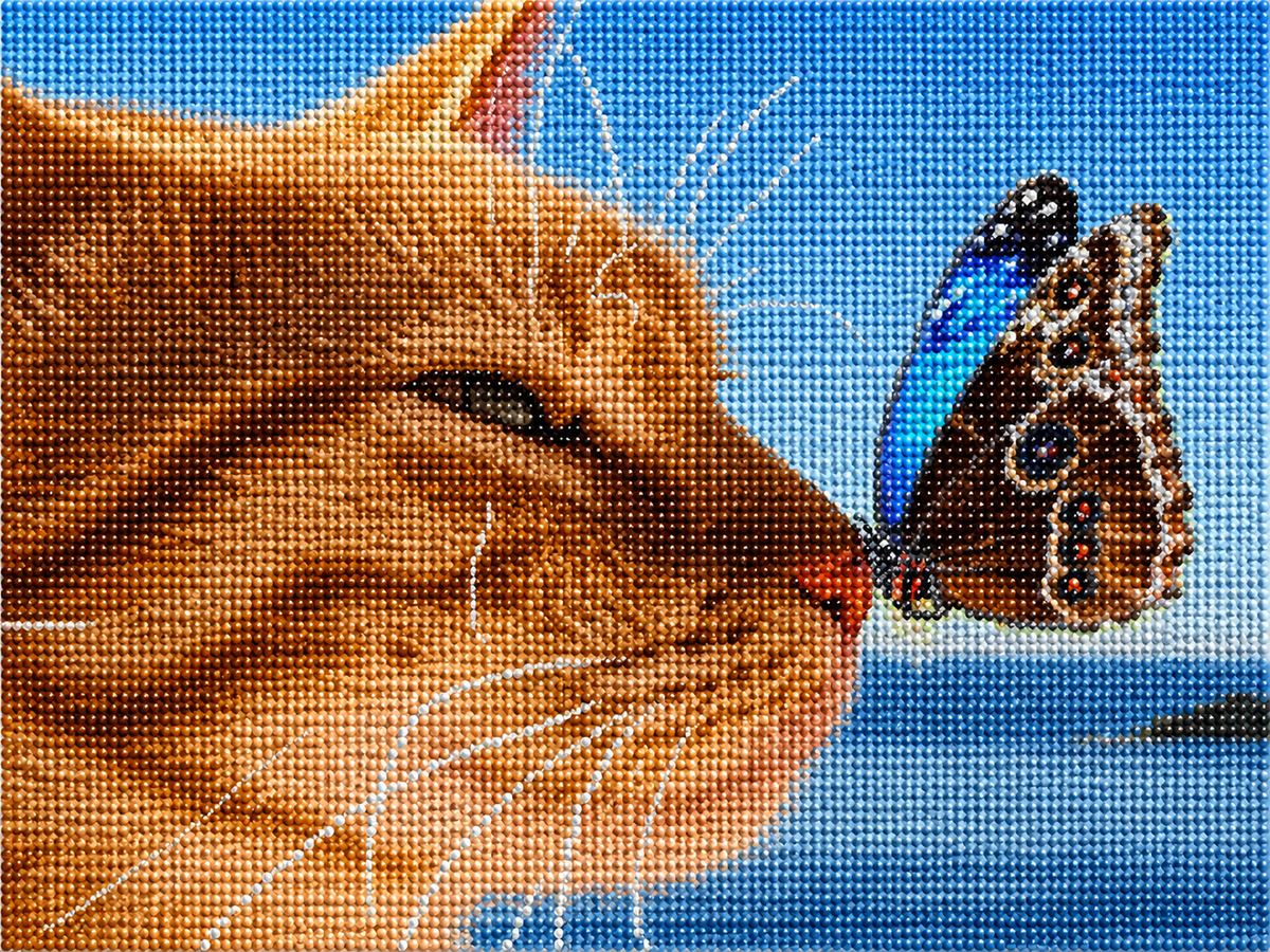 Tan calico cat design option with a butterfly | Azurra Shop