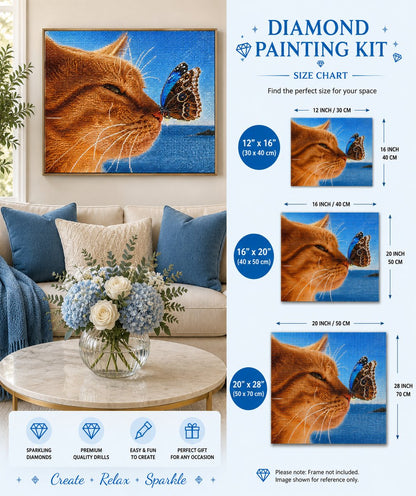 Framed tan calico cat design option | Azurra Shop
