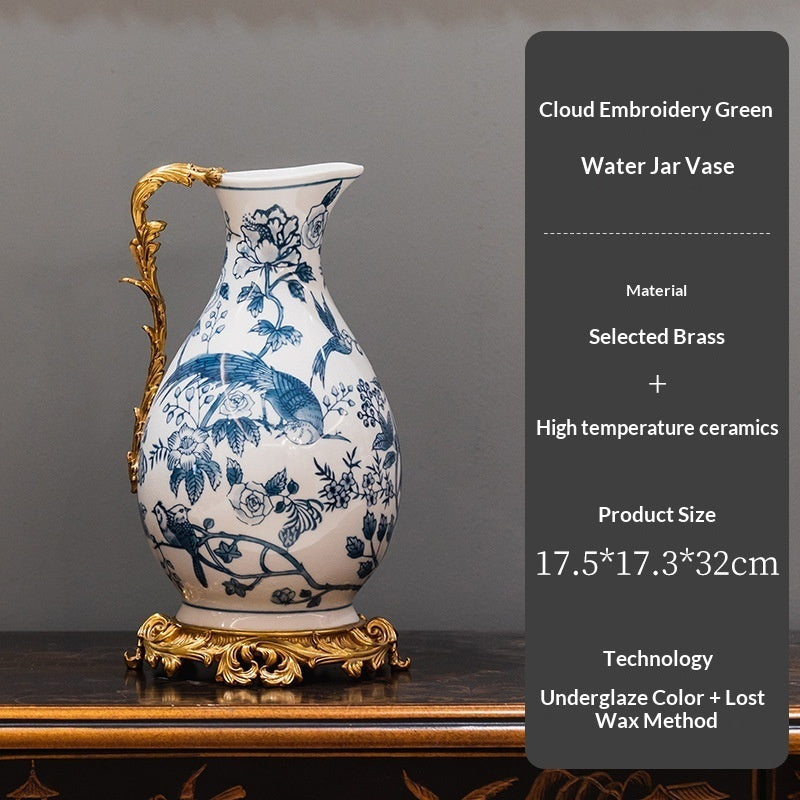 Cloud Embroidery Water Jar Vase