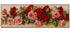 Finished crimson rose garland diamond painting with a long row of red and pink roses in bloom on a tan background | Azurra Shop