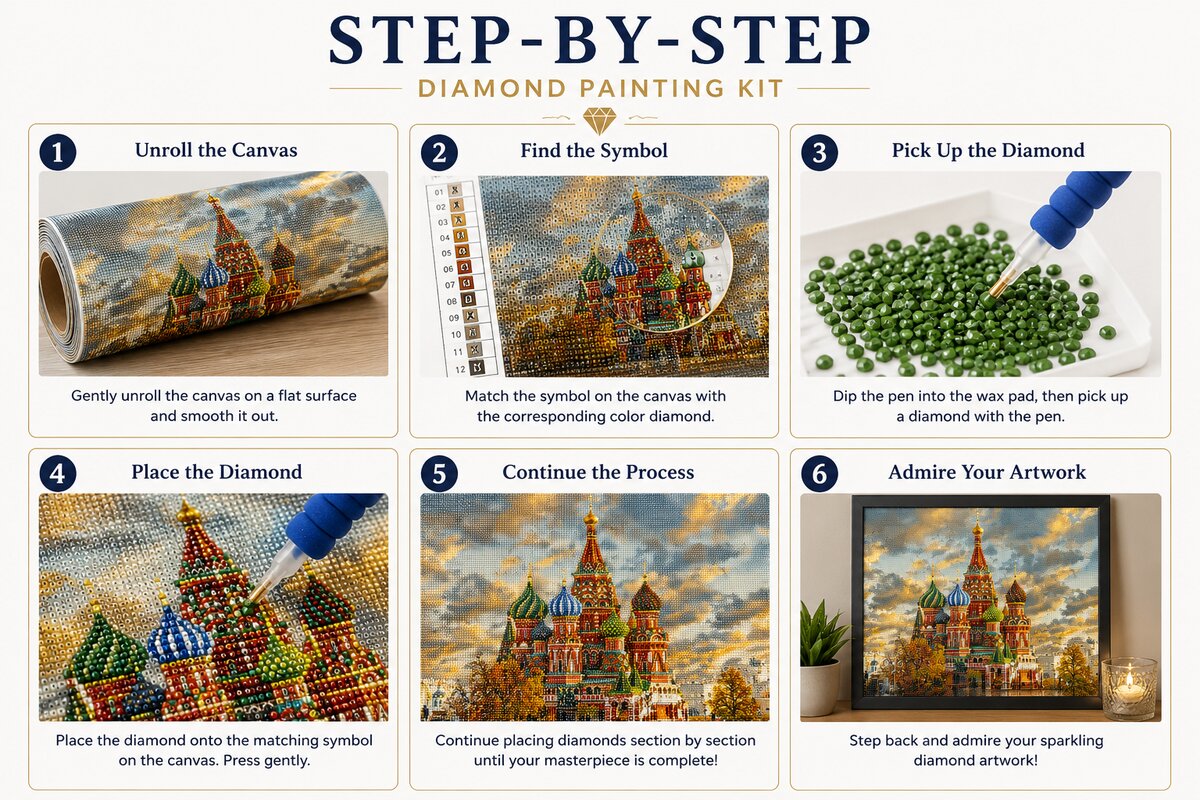 Step by step guide showing how to complete the Saint Basil&