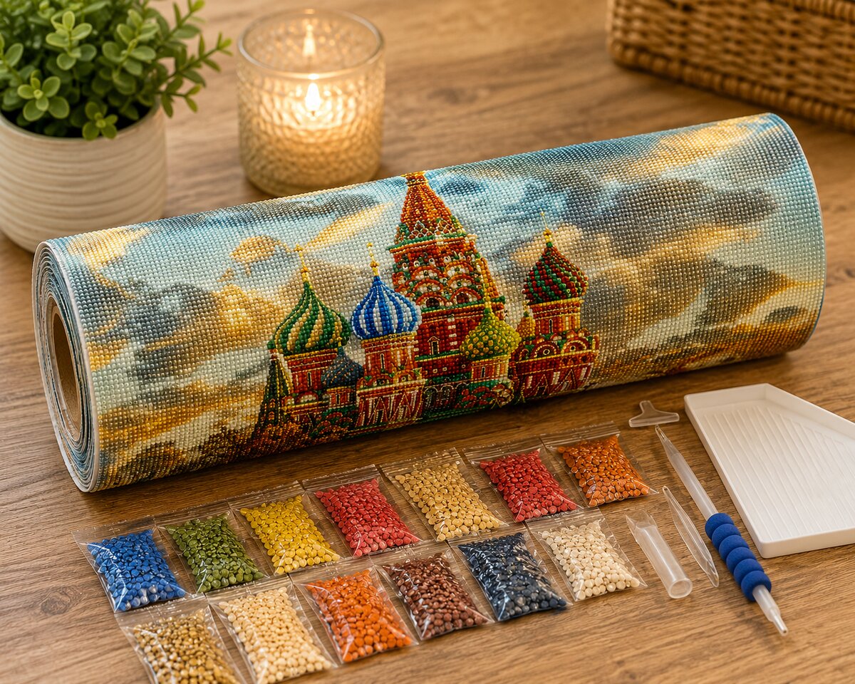 Rolled canvas and full supplies for the Saint Basil&