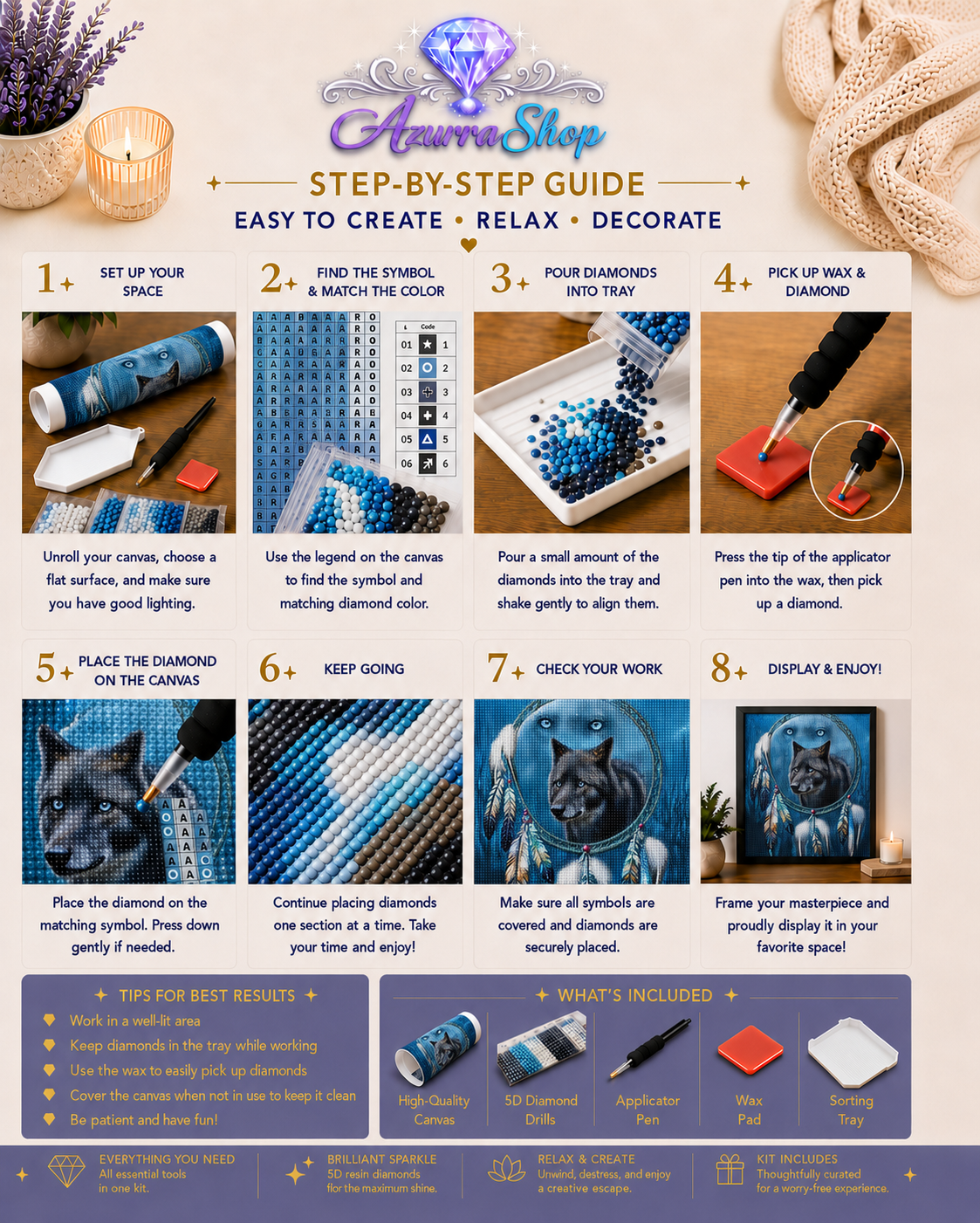 Shadow Wolf Teal Feathers Diamond Painting Kit
