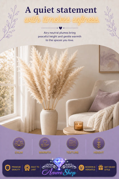 Tall Pampas Grass Stems, Set of 10