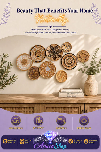 Timeless Woven Basket Wall Set, 9 Pieces